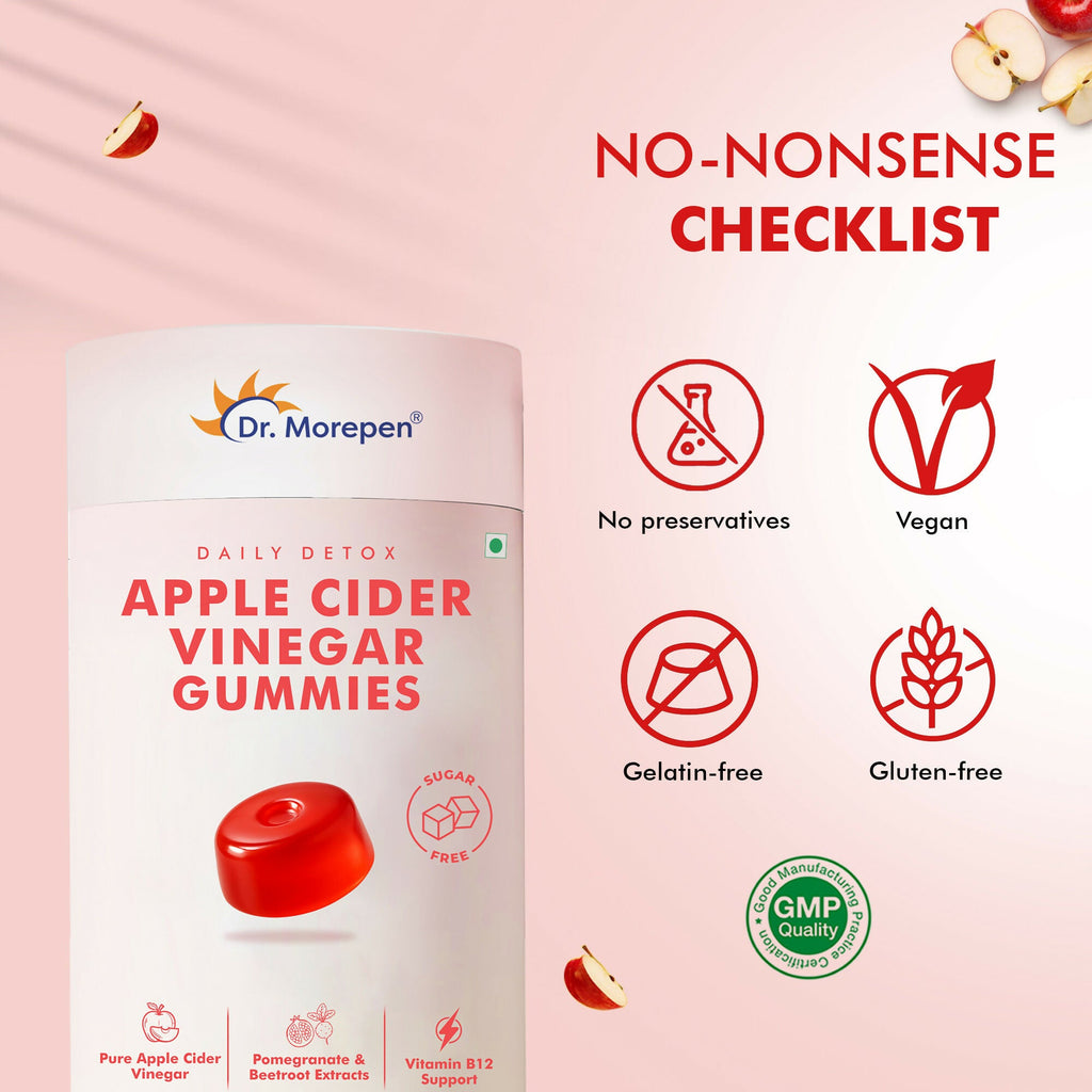 Dr. Morepen Apple Cider Vinegar Gummies - Apple Flavor | Grocsy