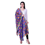 SWI Stylish Women's Embroidered Phulkari Chiffon Royal Blue Dupatta | Grocsy
