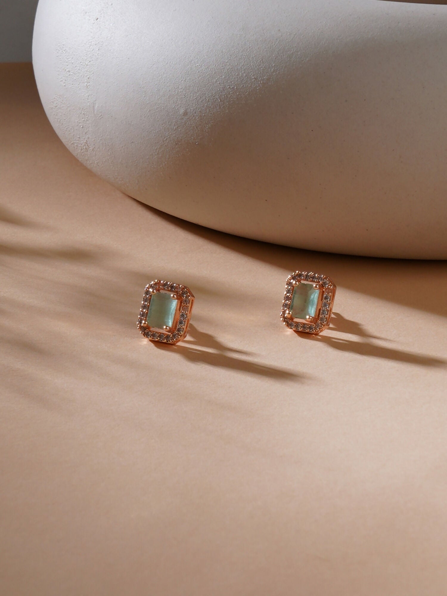 stone stud (mint green ) - Ruby Raang | Grocsy