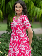 The52 Women's Gorgeous Flared Printed French Crepe Dress | Grocsy