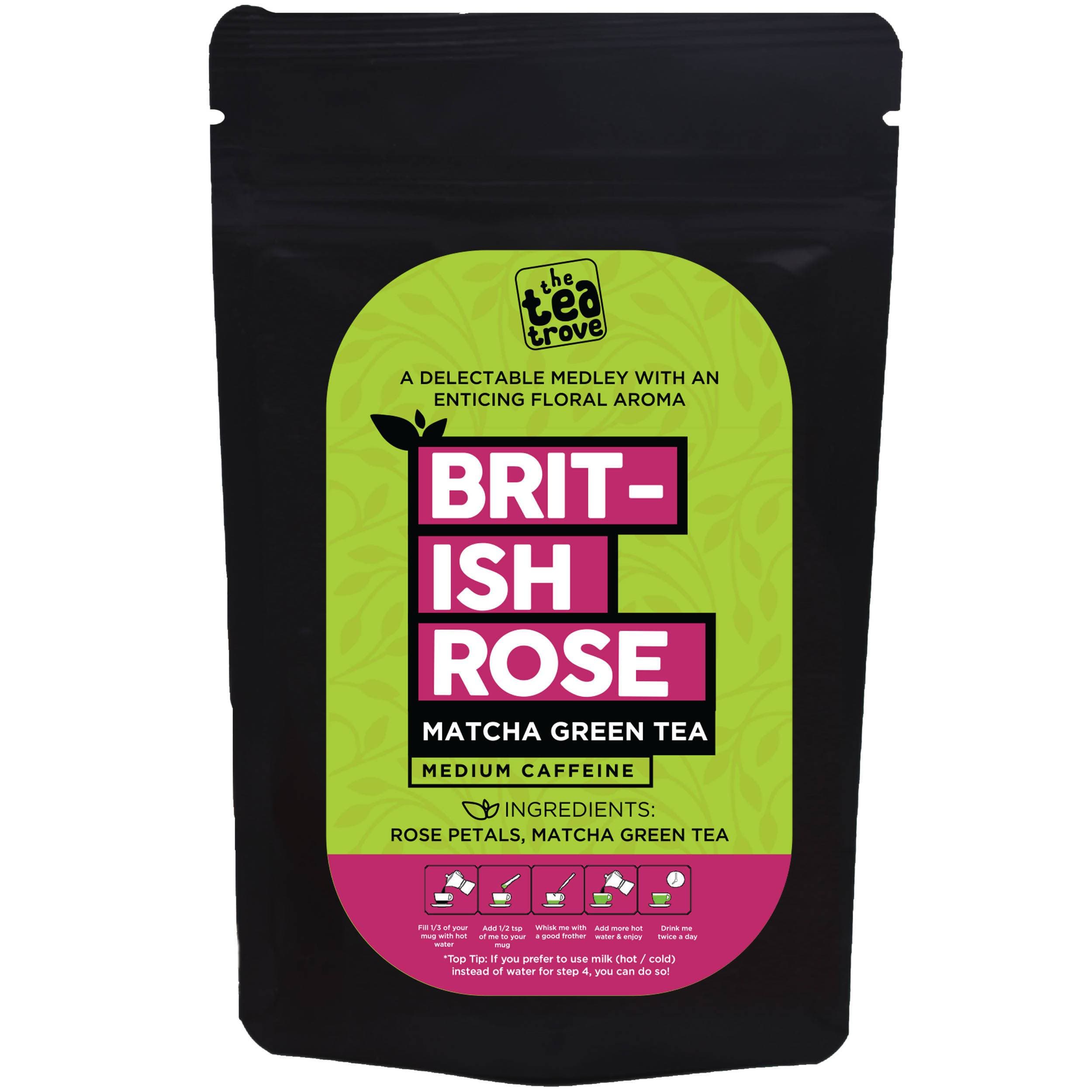 The Tea Trove - British Rose Matcha Green Tea | Grocsy