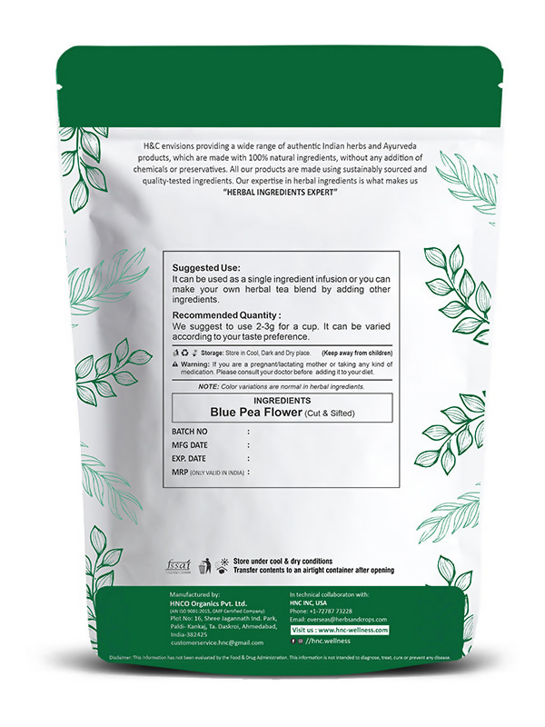 H&C Herbal Blue Pea Flower Cut & Shifted Herbal Tea Ingredient | Grocsy