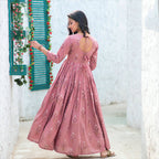Partywear Designer Digital Printed Gajri Pure Maslin Gown - Anbazaar | Grocsy