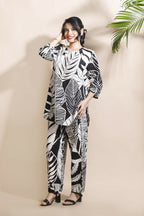 Breathables Nature-Inspired Cotton Co-Ord Set – Hip-Length Kurta & Pants Black | Grocsy