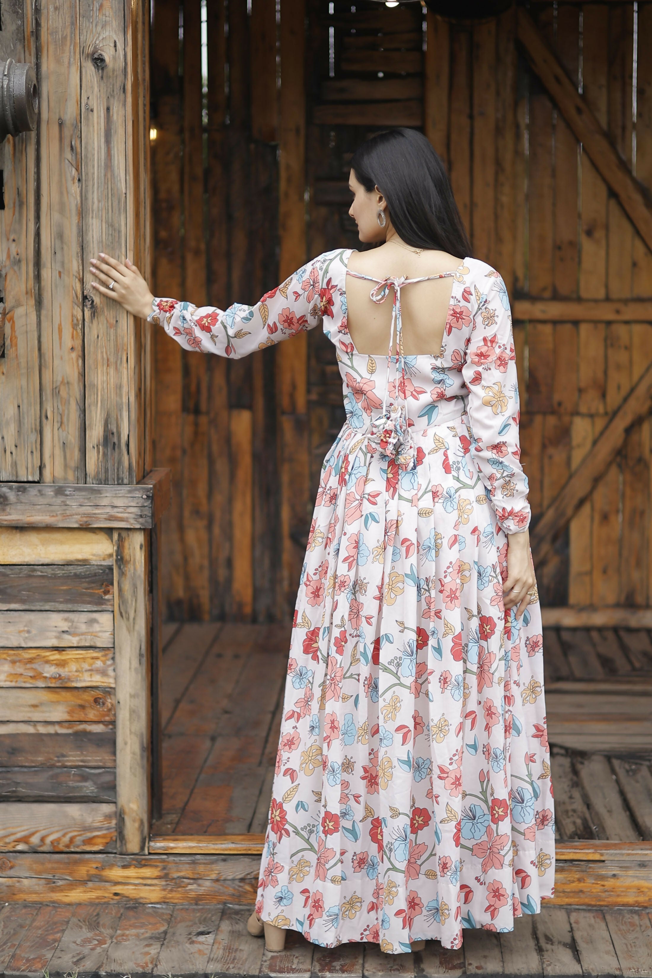 Aayaa Georgette Gown With Heavy Digital Print - Multi Color | Grocsy