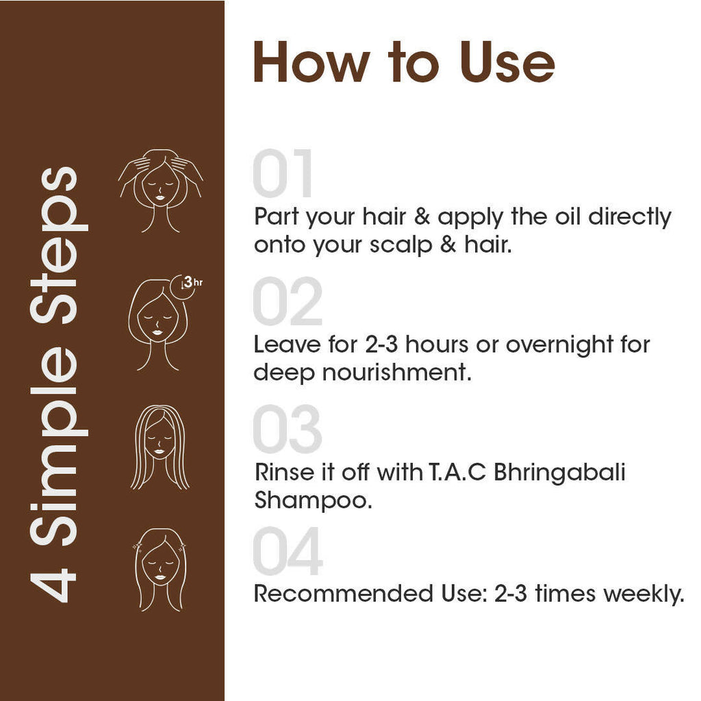 TAC - The Ayurveda Co. Bhringabali Hair Oil for Hairfall Control & Hair Growth with Bhringraj & Amla | Grocsy