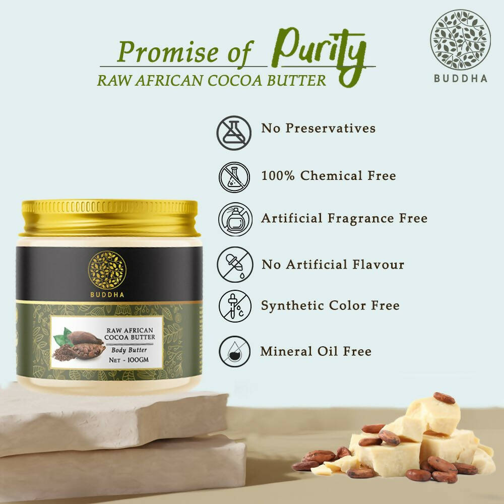 Buddha Natural Cocoa Butter Unrefined - o Help protect the skin, moisturized & hydrated Skin | Grocsy