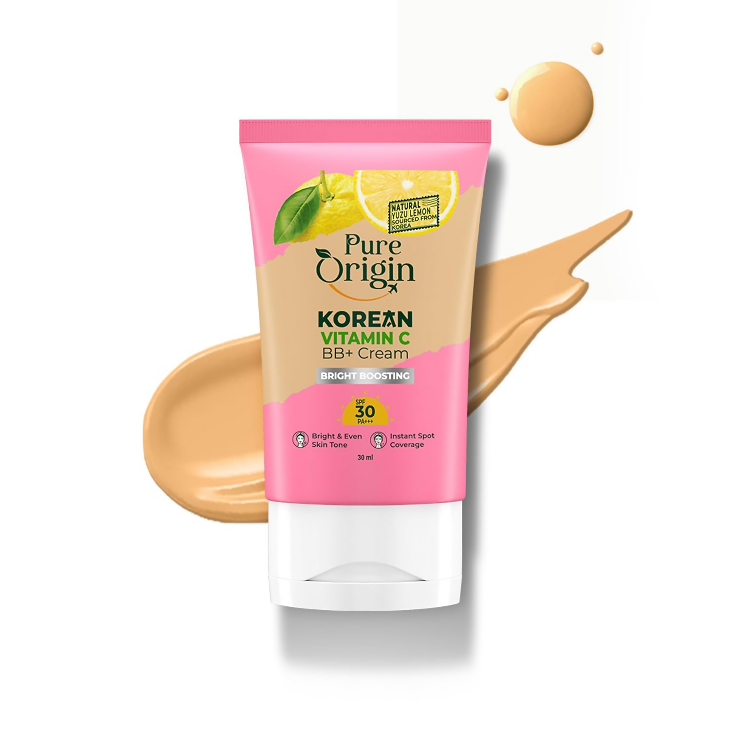 Pure Origin Korean Vitamin C Bright Boosting BB+ Cream Natural Bb Face Cream | Grocsy