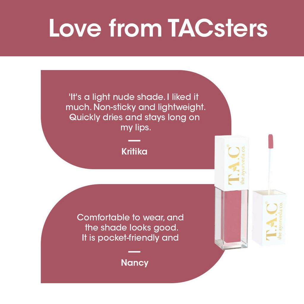 TAC - The Ayurveda Co. Liquid Matte Nude Lipstick | Grocsy