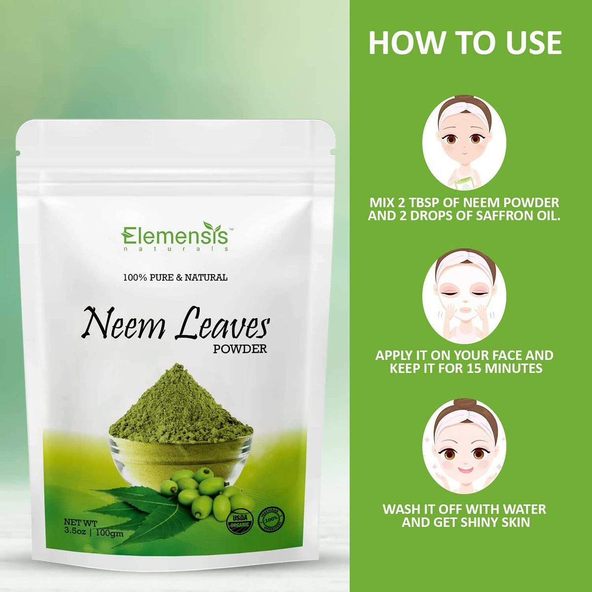 Elemensis Naturals Neem Leaves Powder | Grocsy