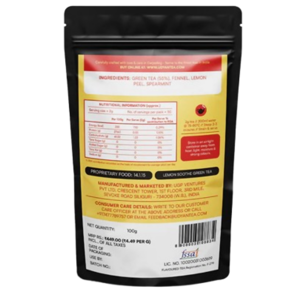Udyan Tea Lemon Soothe Green Tea | Grocsy