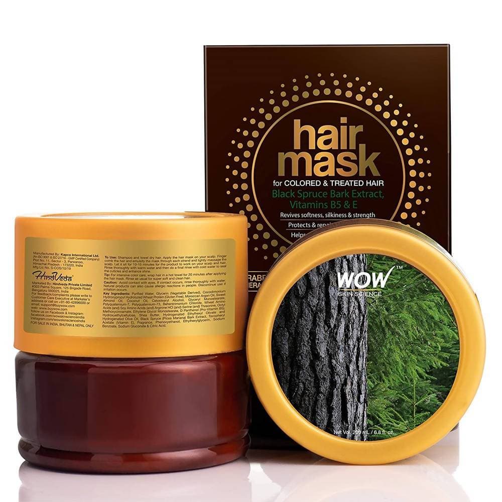 Wow Skin Science Black Spruce Bark Extract, Vitamin B5 & E Hair Mask | Grocsy