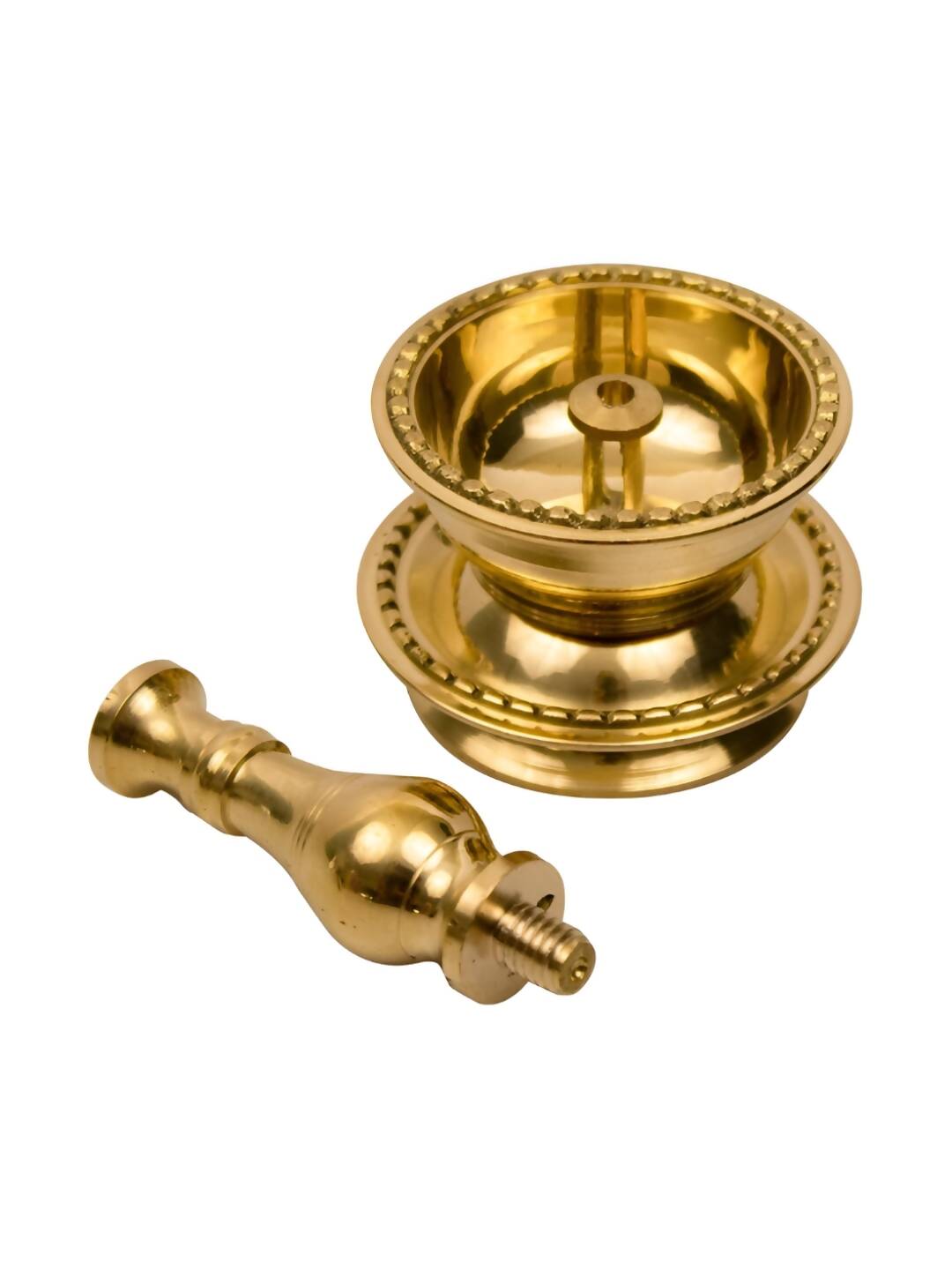 Spillbox Gold-Toned Brass Udupi Nanda Stand Diya Pooja Essential | Grocsy