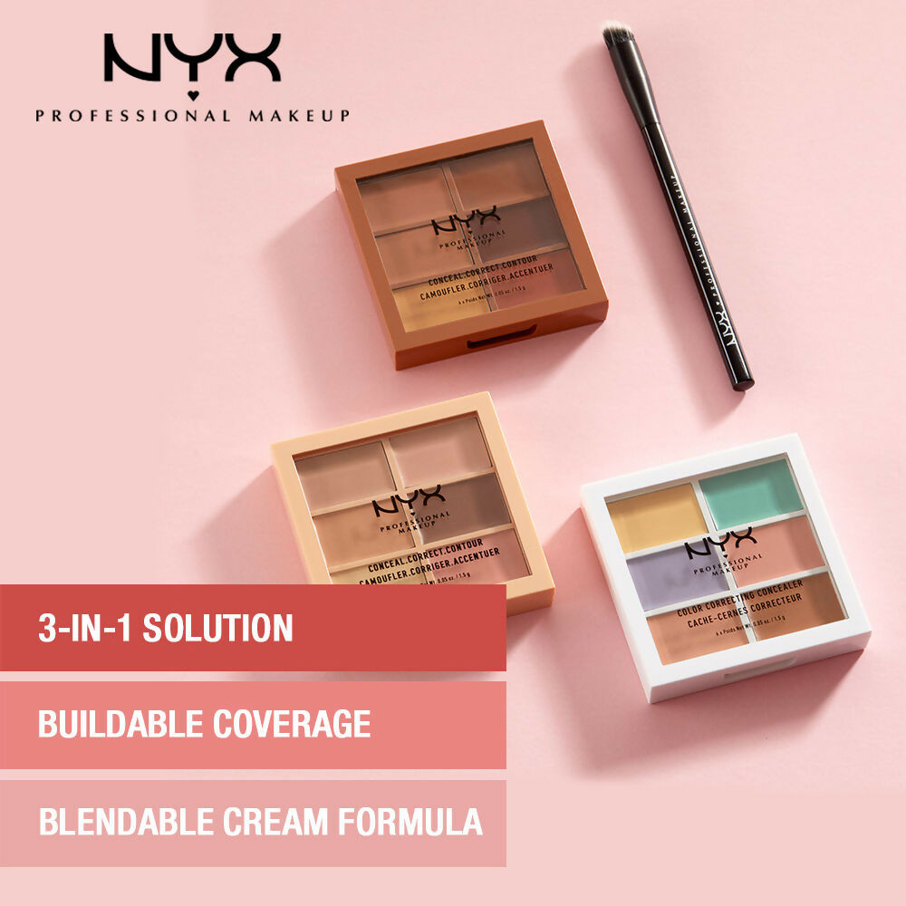 NYX Professional Makeup Conceal, Correct, Contour Palette - Color Correcting Concealer | Grocsy