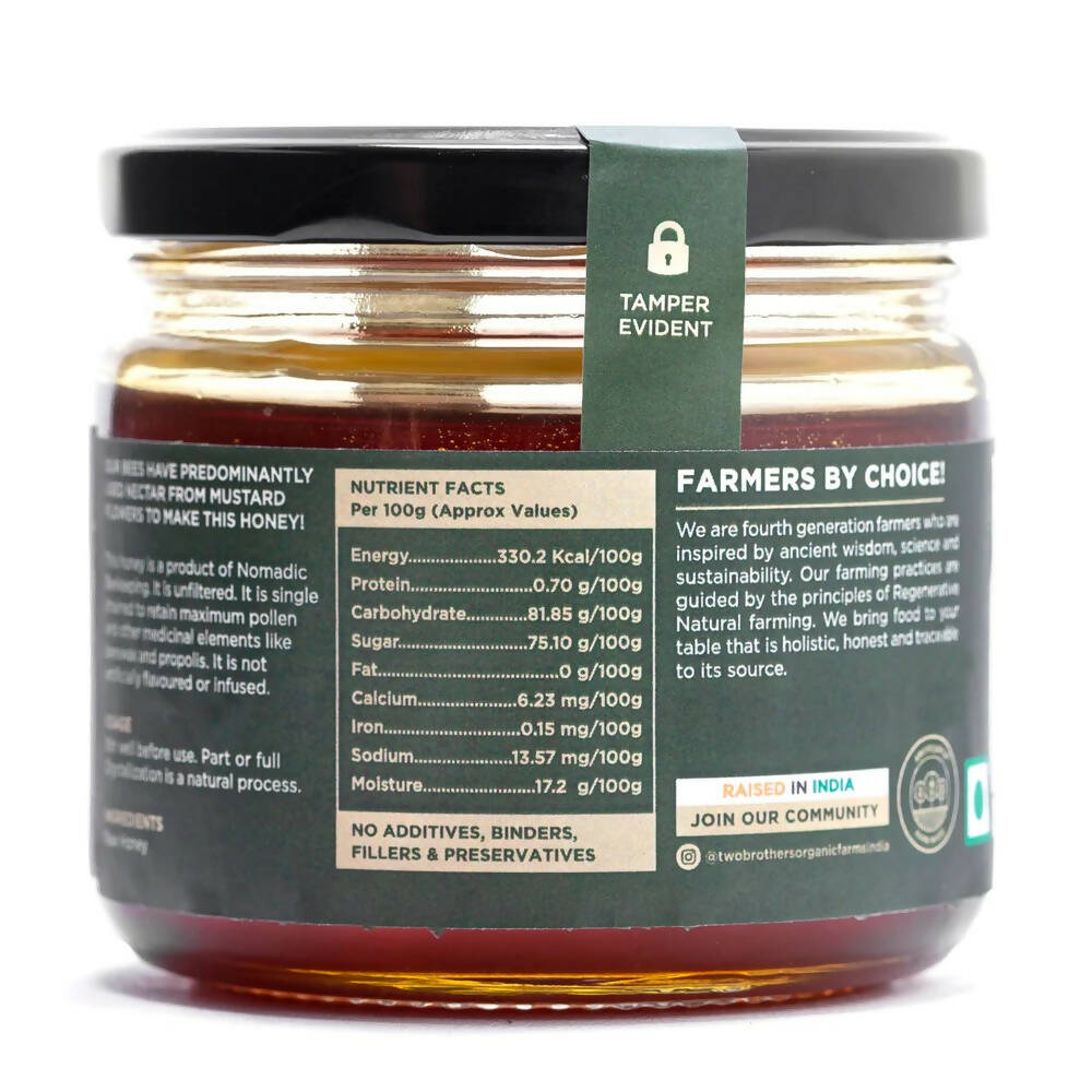 Two Brothers Organic Farms Raw Mustard Flower Honey-Mono Floral | Grocsy