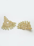 NVR Women Gold-Polished Kundan Chandbali Earrings | Grocsy