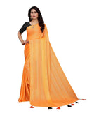 Vamika Orange Georgette Seqence Saree (Riva Orange) | Grocsy