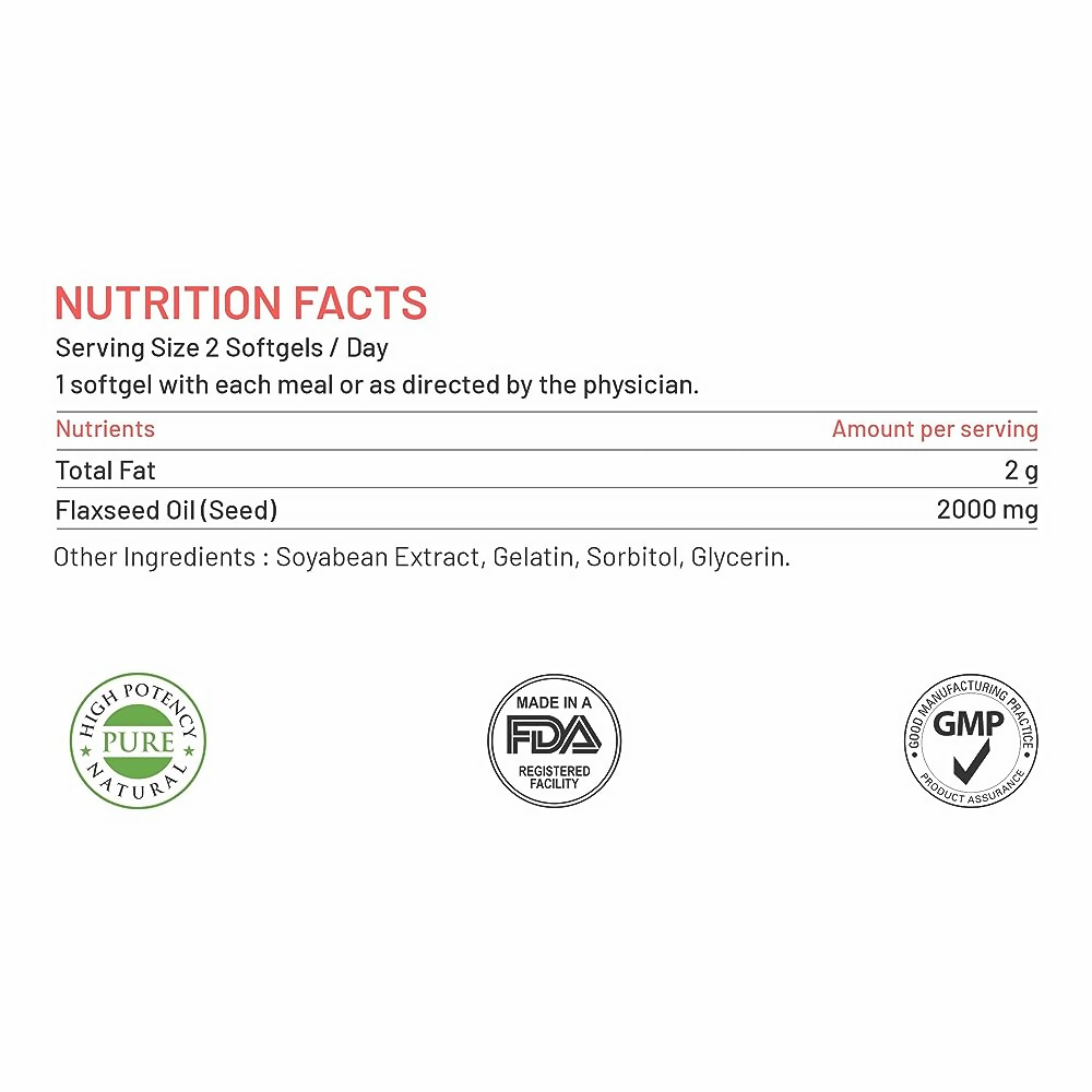 Bliss Welness Flaxseed Oil Softgel Capsules | Grocsy