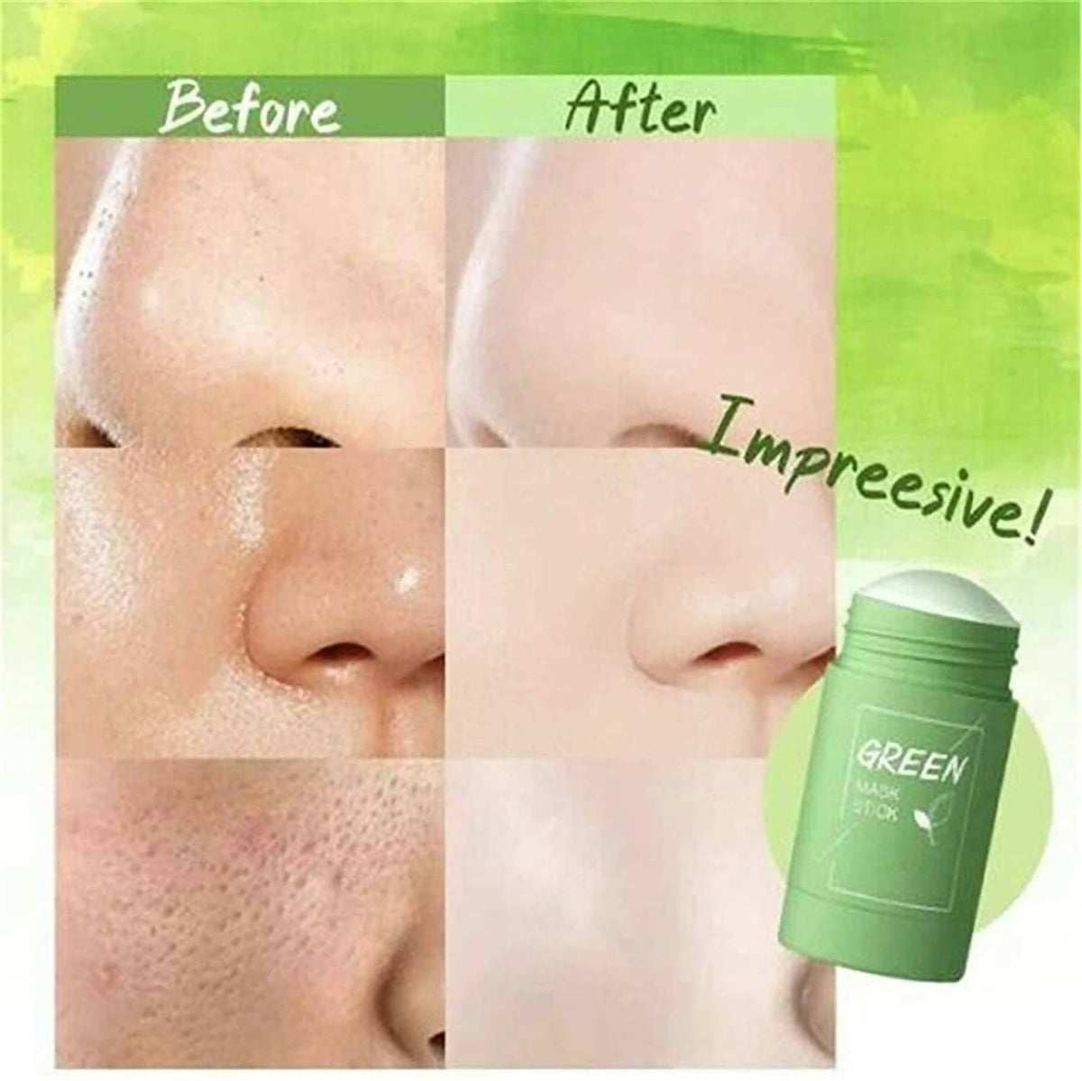 Favon Green Tea Face Mask Cleansing Stick for Anti Acne | Grocsy