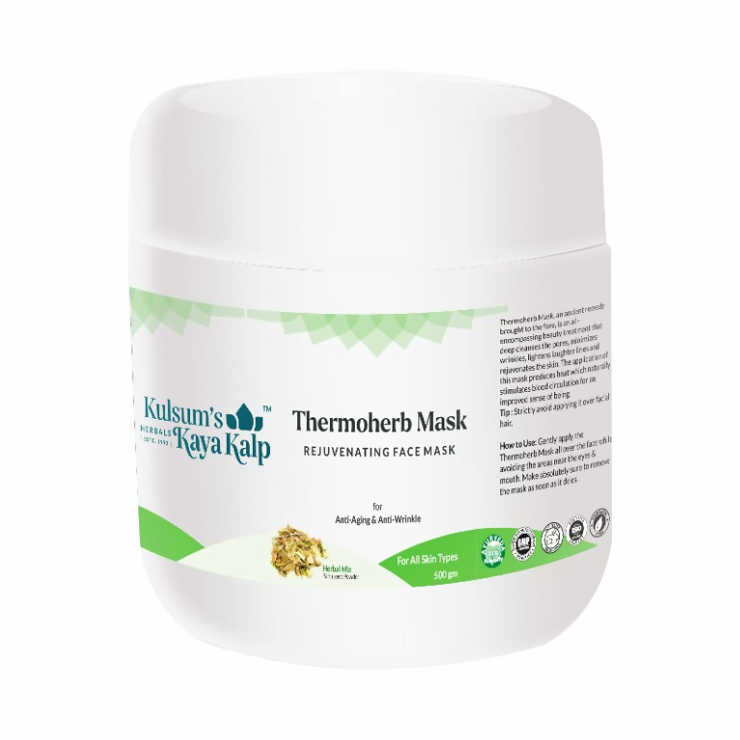 Kulsum's Kaya Kalp Thermoherb Mask For Anti-Aging & Anti-wrinkle | Grocsy