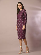 Myshka Women's Violet Printed Knee Length Party Embellished Skirts | Grocsy