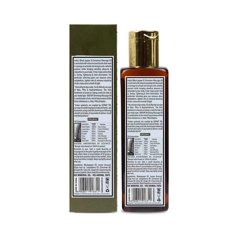 Inatur Black Pepper & Cinnamon Slimming Massage Oil | Grocsy