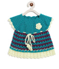 ChutPut Hand knitted Crochet Adorable Wool Dress For Baby Girls - Green | Grocsy