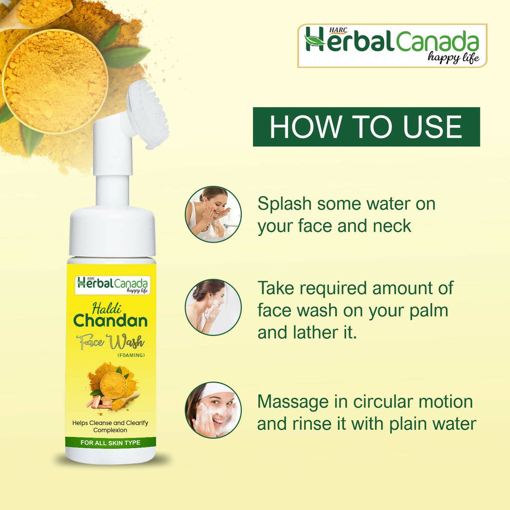 Herbal Canada Haldi Chandan Foaming Face Wash | Grocsy