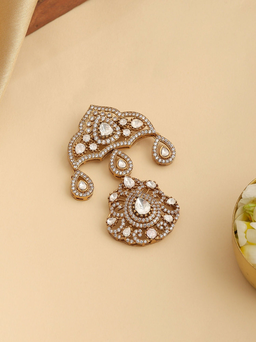 Ruby Raang Chaand Jhoomar Brooch | Grocsy