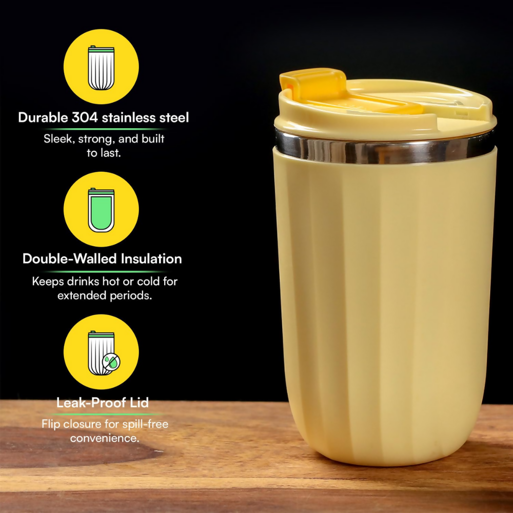 Udyan Tea Stainless Steel Vacuum Insulated Tumbler - Honey Yellow | Grocsy