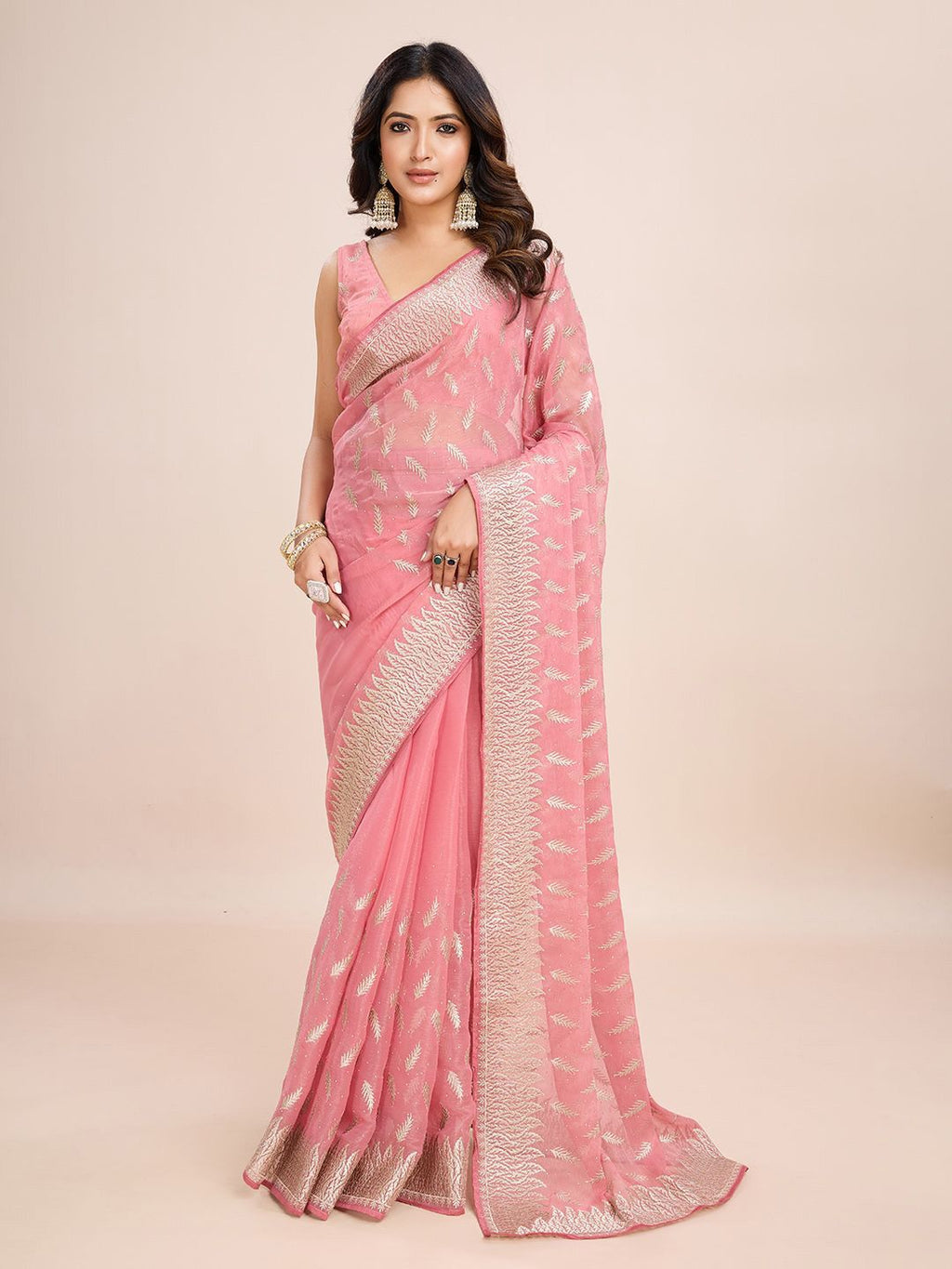 kasee Floral Embroidered Art Silk Ready to Wear Saree | Grocsy