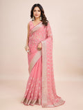 kasee Floral Embroidered Art Silk Ready to Wear Saree | Grocsy