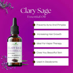 Natupure Clary Sage Essential Oil for Aromatherapy, Skin and Hair | Grocsy