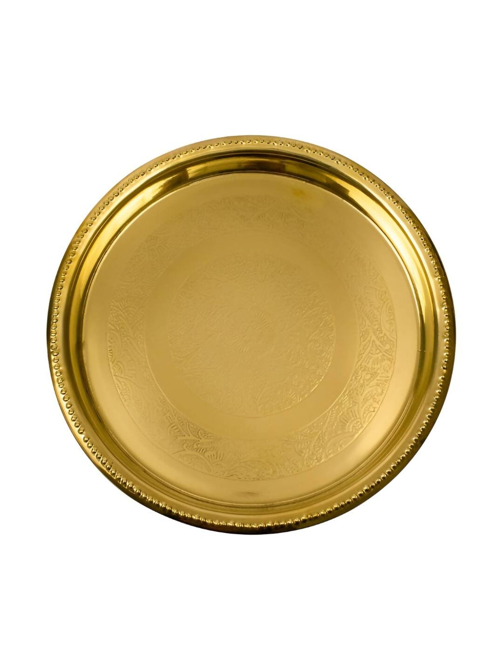 Spillbox Gold-Toned Brass Petal Thalli Round Pooja Essential | Grocsy