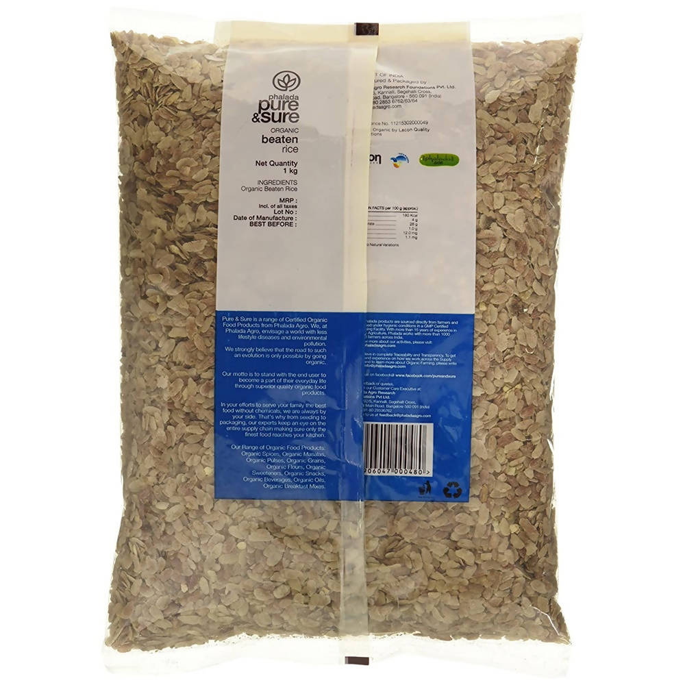 Pure & Sure Organic Red Beaten Rice | Grocsy
