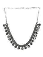 NVR Women Silver-Plated Oxidised Necklace | Grocsy