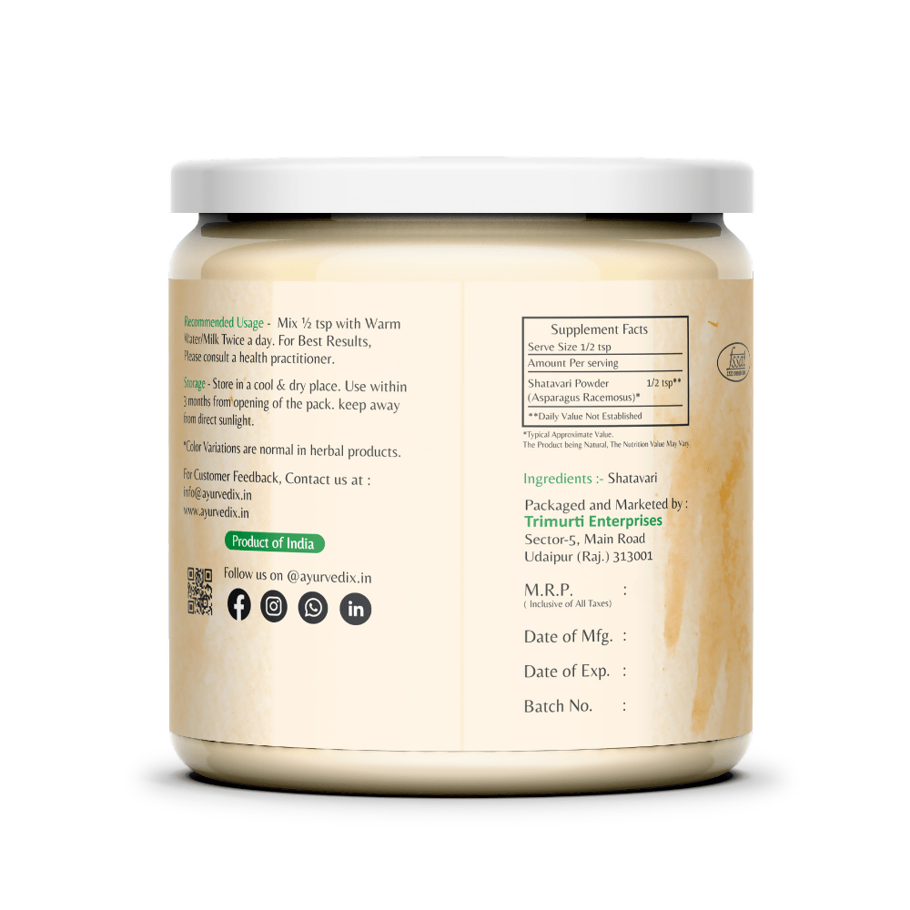 Ayurvedix Organic Shatavari Powder | Grocsy