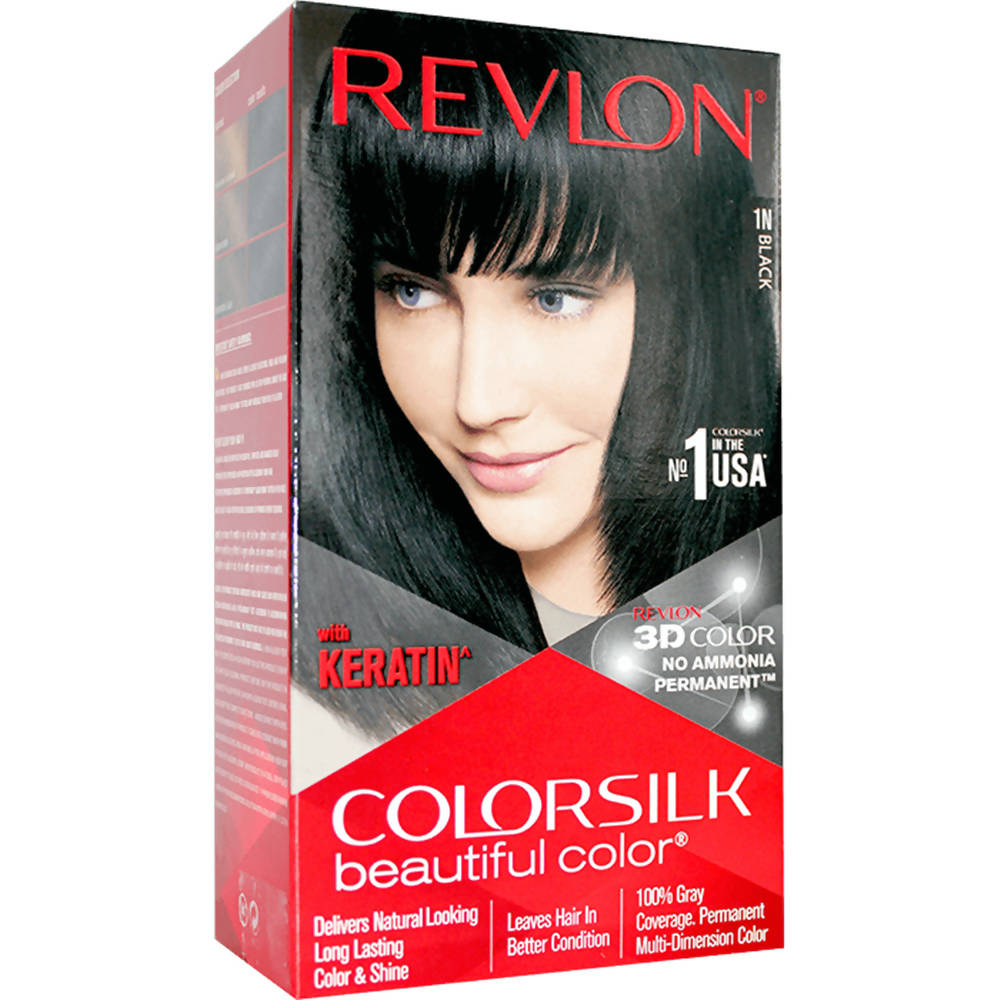 Revlon ColorSilk Beautiful Color With Keratin - Black 1N | Grocsy