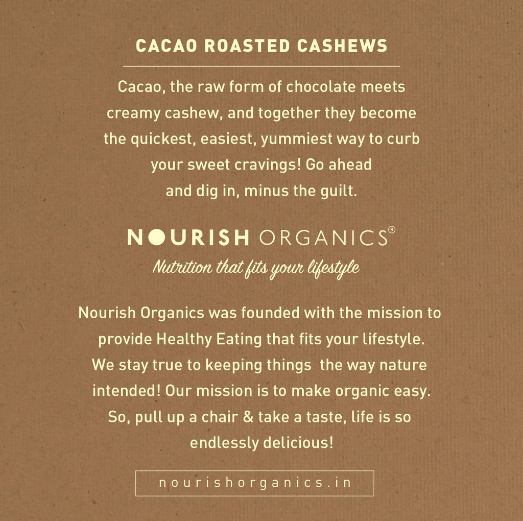 Nourish Organics Cacao Roasted Cashews | Grocsy