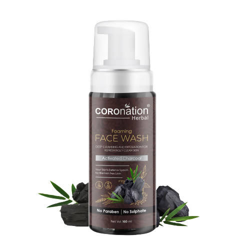 Coronation Herbal Activated Charcoal Foaming Face Wash | Grocsy