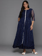 Ahalyaa Women's Traditional wear Ethnic Dress - Navy Blue | Grocsy