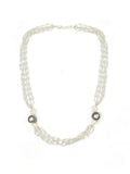 White Rhodium Plated Kundan Neckalce - Ruby Raang | Grocsy