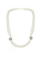 White Rhodium Plated Kundan Neckalce - Ruby Raang | Grocsy