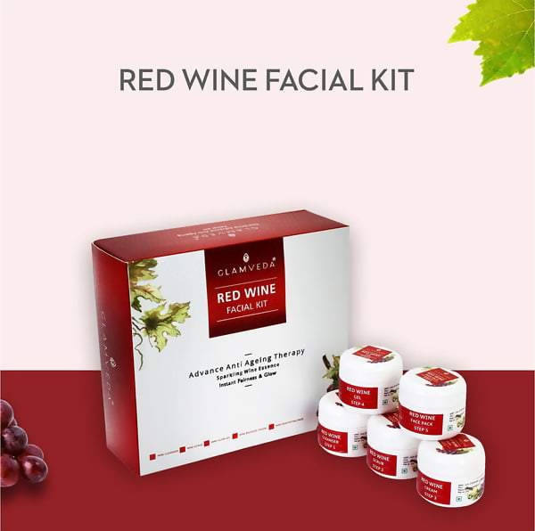 Glamveda Red Wine Advance Anti Ageing Facial Kit - Limited Time Offer | Grocsy