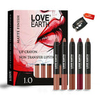 Love Earth Lip Crayon Non-Transfer Lipstick 1.O And Sharpener | Grocsy