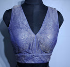 Kia Fashions Lilac Crush Tissue Self Design Readymade Blouse | Grocsy
