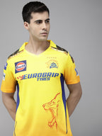 playR Men Sports Printed Polo Collar Dri-FIT CSK Fan 7 Dhoni T-shirt IPL, T20 | Grocsy