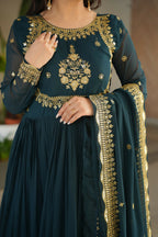 Joban Fashion Rama Georgette Sequence Embroidery Work Kurta Set | Grocsy