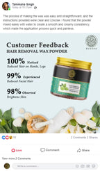 Buddha Natural Wax Powder Natural Instant Painless Hair Removal | Grocsy
