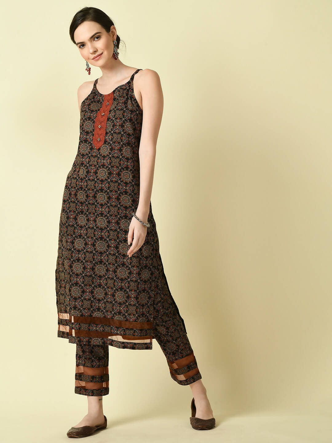 Myshka Women's Multi Straight Kurta & Trousers With Dupatta | Grocsy